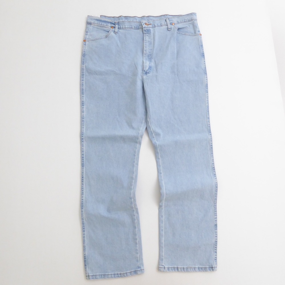 Wrangler Mens Cowboy Cut Slim Fit Light Wash Blue Active Flex Jeans 42x32